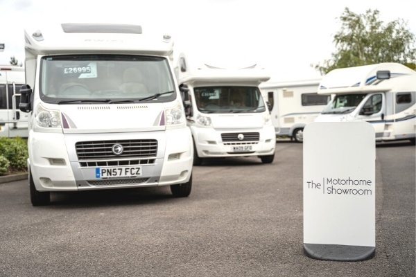 Motorhomes parked up at The Motorhome Showroom in Warminster